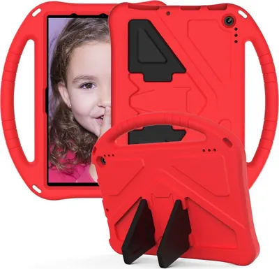 Produktbild von Kinder Hülle für Amazon Fire HD 10 2023, Eva Leichte Stoßfeste Ständer, Kids Griff Schutzhülle Rot