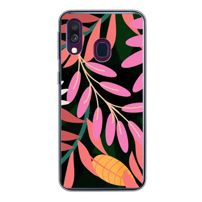 Produktbild von MuchoWow® Handyhülle Schutzhülle Hülle für Samsung Galaxy A40 Tropisch - Blumen - Muster Silikon Softcase Handy Hülle - Handy-Tasche