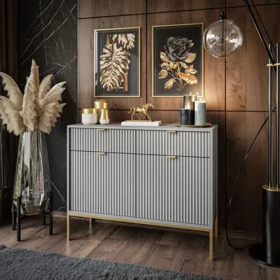 Produktbild von CORTADO GOLD Kommode KSZ104 mit Schubladen grau