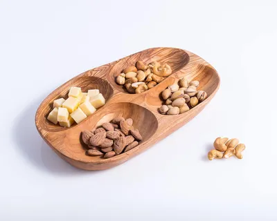 Produktbild von Olivenholz-Snackbord 28x16cm Handgefertigt