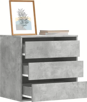Produktbild von vidaXL Komoda z szufladami betonowa szara 60x41x58 cm materiał drewnopochodny