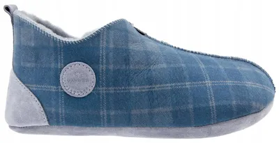 Produktbild von Vanuba Oxford Tartan Herren Leder Pantoffeln Warm Wollgefüttert Gr. 41