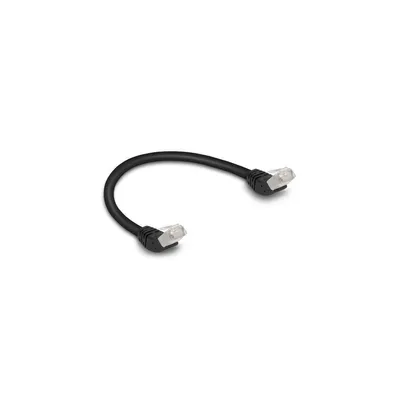Produktbild von Delock RJ45 Netzwerkkabel Cat.6A S/FTP 45 Grad nach oben gewinkelt 0,25 m schwarz