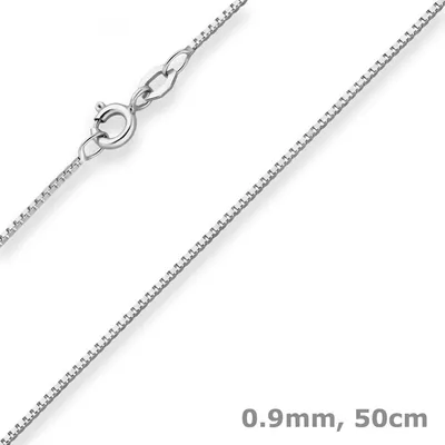 Produktbild von 0,9mm Veneziakette Goldkette Collier Halskette aus 333 Gold Weißgold 50cm