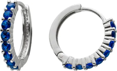 Produktbild von Creolen Silber 925 blaue Zirkonia