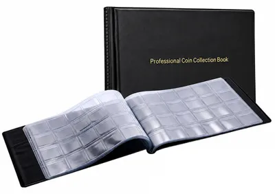 Produktbild von INF Briefmarkensammlung, 240 Taschen Münzalbum für Sammler Schwarz