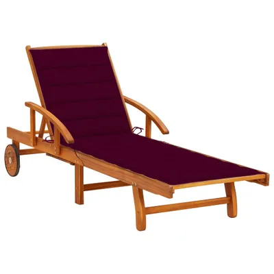 Zdjęcie produktu dla VidaXL 3061611, Lounge, Obite siedzisko, Drewno akacjowe, Czerwony, Poliester, 670 mm