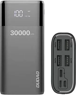 Produktbild von Powerbank 30000mAh Extrem Hohe Kapazität, Externer Akku mit 4 Output USB Schnellladung Max 4A , Akkupack mit LED Anzeige Externes Ladegerät kompatibel mit Handy, Tablet, Smartphone