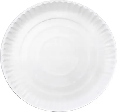 Produktbild von 50 weiße Pappteller Kuchenteller Imbissteller rund Ø 34 cm aus Recyclingkarton