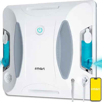 Immagine prodotto di Robot pulitore per finestre con funzione spray, robot per finestre automatico, serbatoio da 60 ml, controllo tramite app, potente aspirazione da 3800 Pa, pianificazione automatica del percorso