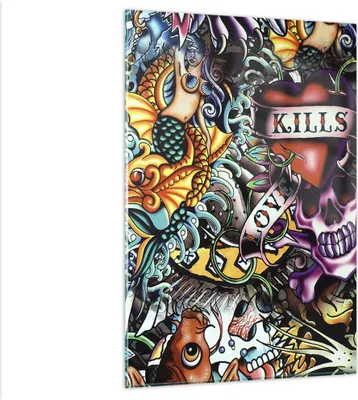 Produktbild von Bilder auf glas - Einteilig - Graffiti modern - 80x120cm - Glasbilder - Wandbilder - Bilder - zum Aufhängen bereit - Wanddekoration aus Glas - Glas Bilder - Wandbild auf Glas - GPA80x120-3759