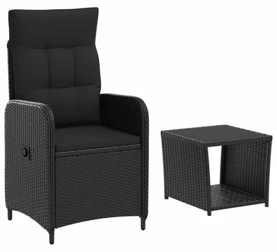 Image de vidaXL Ensemble de salon de jardin, 2 pièces, noir