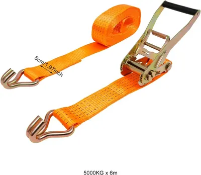 Produktbild von Zurrgurte mit Ratsche - Ladungssicherungsband mit Haken - 6 m - Für Anhänger und Lkw - Gelb