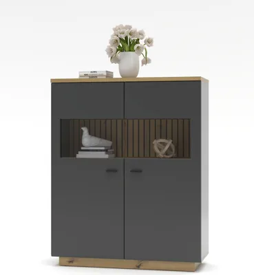 Produktbild von Highboard HARPER WILLIAMS BHT 110x137x40 cm grau Hochkommode