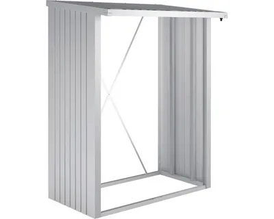 Obrázek produktu pro Přístřešek na dřevo Biohort WoodStock 150 plechový 157 x 102 x 199 cm stříbrný metalický