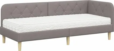 Zdjęcie produktu dla vidaXL Łóżko narożne Taupe 80 x 200 cm Tkanina