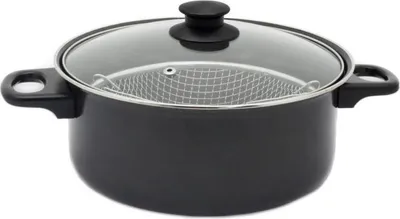Obrázek produktu pro Pánev Rosberg R51213A s košíkem, 24 cm, 4 litry, černá