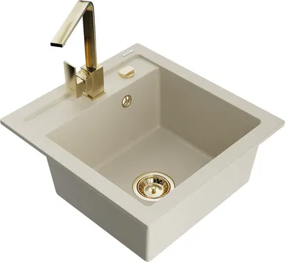 Produktbild von Mexen Vito 1-Becken-Granit-Spüle mit Mischbatterie Rita, Beige - 6503-69-670300-50