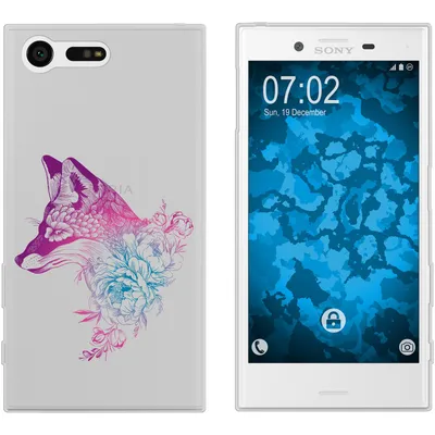 Produktbild von PhoneNatic Case kompatibel mit Sony Xperia X Compact Silikon-Hülle Floral Fuchs M1-6