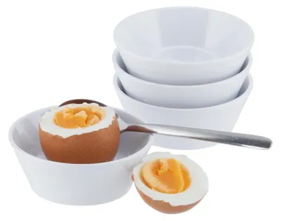 Produktbild von APS 83851 Eierbecher, 4er-Set, Melamin, Ø 8 cm, Höhe 3 cm, weiß