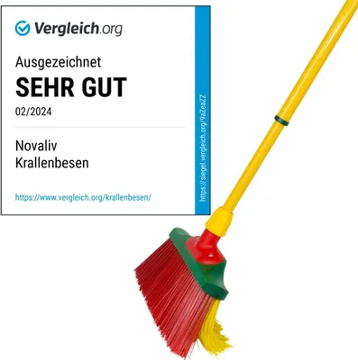 Produktbild von Novaliv Krallenbesen Set 30 cm Holz mit Teleskopstiel gebogenen Borsten Gartenbesen Straßenbesen Kehrbesen Laubbesen (1, Krallenfeger)