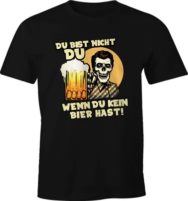 Produktbild von Herren T-Shirt Du bist nicht du wenn du kein Bier hast Fun-Shirt Spruchshirt lustig Saufen Party Moonworks® schwarz S