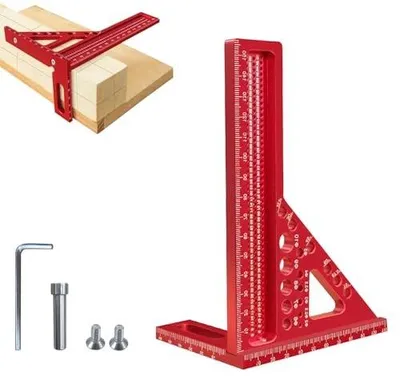 Zdjęcie produktu dla Kątomierz aluminiowy 22 5 90 linijka pomiarowa dla stolarza