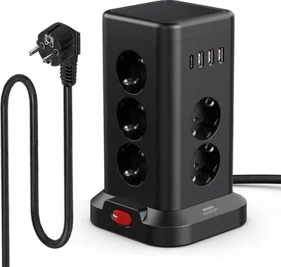 Produktbild von 11-fach Steckerleiste mit USB, Überspannungsschutz, Kindersicherung, Schuko, USB-C, USB-A, Verlängerungskabel, Küchensteckdose