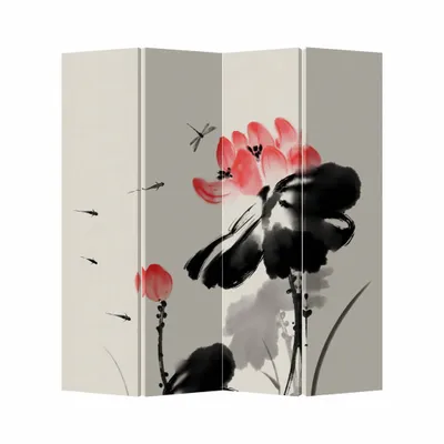 Image de Fine Asianliving Paravent Séparation de pièce Mur espagnol Room Divider Séparateur de pièce Protection visuelle Japonais Oriental Chinois L160xH180cm Toile imprimée double face Asiatique