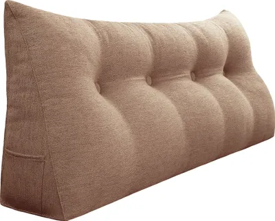 Obrázek produktu pro Ergonomický polštářek na opěrku hlavy ve vzhledu lnu, polštářek na čtení, klínový polštářek, zádový polštářek, odpočinkový polštářek, dekorační polštářek