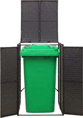 Obrázek produktu pro vidaXL Box na odpadky pro 1 odpadkový koš černý 70x80x117 cm Poly ratan