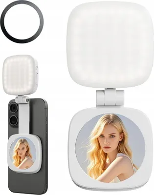 Obrázok produktu pre LED svetlo + magnetické zrkadlo pre telefón MagSafe Selfie Vlog Photos / C140 / White