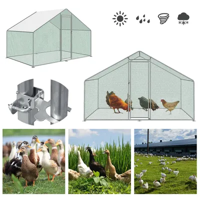 Produktbild von Faziango Hühnerstall Metall 3x2m, Verzinkter Hühnerstall mit Querstreben, Wetterfestes Hühnergehege für Freilandhaltung