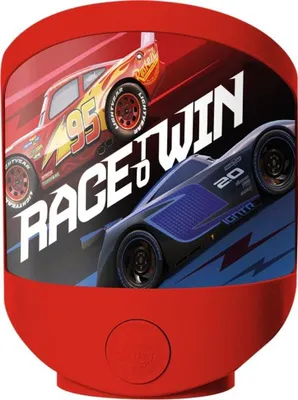 Produktbild von LED Nachtlicht Nachtlampe Cars Race to Win Rot Kaltweiß für 3 x AAA Batterien kabellos