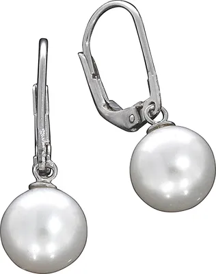 Produktbild von F Ohrhänger 925/- Sterling Silber 2,5cm weiß Süßwasserzuchtperle weiß 373230007-9