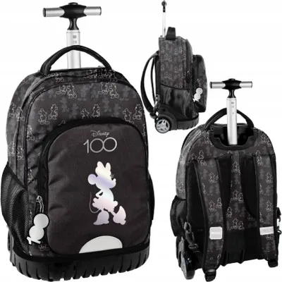 Produktbild von Rucksacktrolley Schultrolley Schulrucksack Schulranzen Rucksack auf Rädern; Maus Minnie schwarz