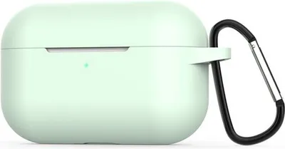 Image de Étui de protection Jumadas pour Apple AirPods – "Adapté" aux AirPods Pro – Coque souple – Vert clair – Étui de protection – Avec clip ceinture