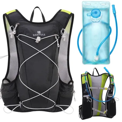 Trinkrucksack mit 2L Blase, reflektierend, ultraleicht, für Laufen & Radfahren