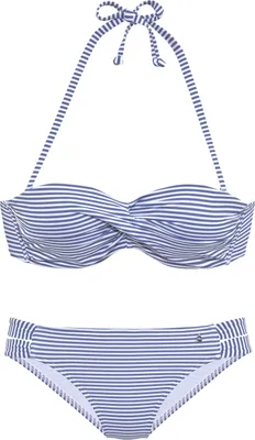 Produktbild von s.Oliver Bügel-Bandeau-Bikini hellblau-weiß Größe 36 Cup C