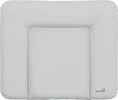 Produktbild von GEUTHER Wickelauflage „Lena“ in Grau-Weiß-Gepunktet | 85 × 75 cm | abwischbar | mit Kopfschutz & erhöhtem Rand | extra breit | Wickelunterlage für Wickelkommoden