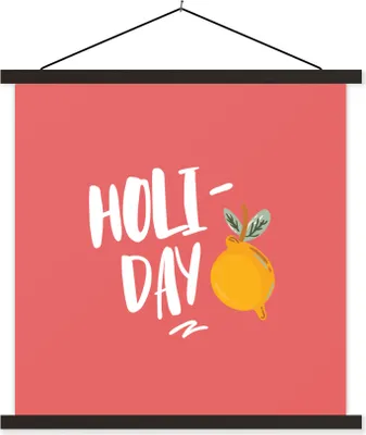 Produktbild von MuchoWow® Textilposter Rosa - Sommer - Zitrone 120x120 cm mit schwarzem Rahmen - Aufhängungsset