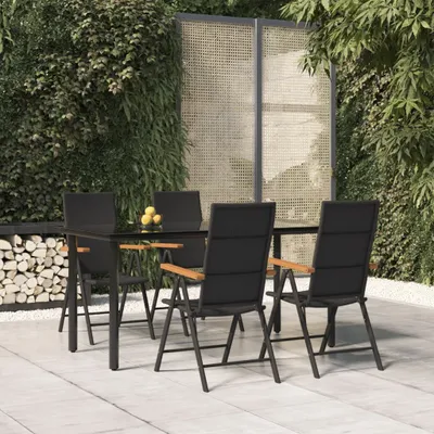 Image de Maison Exclusive - Ensemble de salon de jardin 5 pièces en rotin synthétique noir et marron