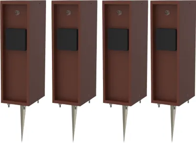 Produktbild von Novatool 4x Steckdosensäule 3-fach außen Braun Edelstahl eckig IP44 mit Erdspieß Steckdose Aussen Gartensteckdose Outdoor Steckdosensäule Garten Steckdosenturm (Elektro)