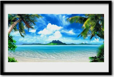 Produktbild von Bild 60x40 MDF-Rahmen Wandkunst Tropische Palme Sea Island