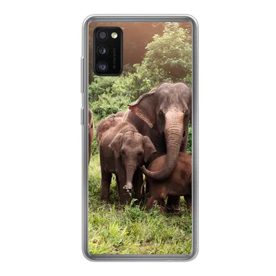 Produktbild von MuchoWow® Handyhülle Schutzhülle Hülle für Samsung Galaxy A41 Elefant - Tiere - Wald - Gras - Grün Silikon Softcase Handy Hülle - Mobiltelefon