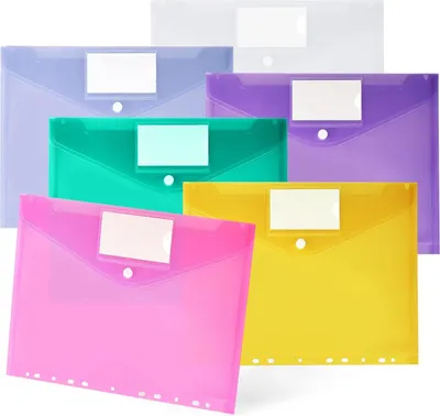 Image de Pochettes de documents A4, transparentes, 30 pièces, avec 11 perforations, pour le bureau et l'école