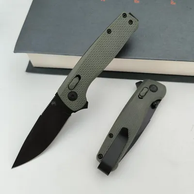 Obrázek produktu pro Skládací nůž se zelenou rukojetí, s klipem na opasek, ocel 7CR13MOV, délka 18,5 cm