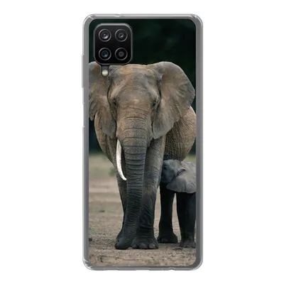 Produktbild von MuchoWow® Handyhülle Schutzhülle Hülle für Samsung Galaxy A12 Elefant - Tiere - Flachland - Natur Silikon Softcase Handy Hülle - Bild