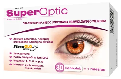 Zdjęcie produktu dla Witaminy do oczu Superoptic 30 kaps. Lepszy i zdrowy wzrok luteina omega-3