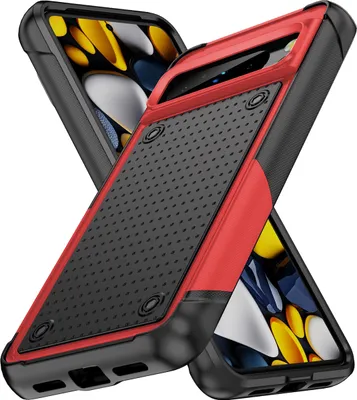 Produktbild von Für Google Pixel 8 Pro Hülle Militärqualität Stoßfest Hybrid 2 in 1 Hart PC Weich TPU Handyhülle Rot Schwarz